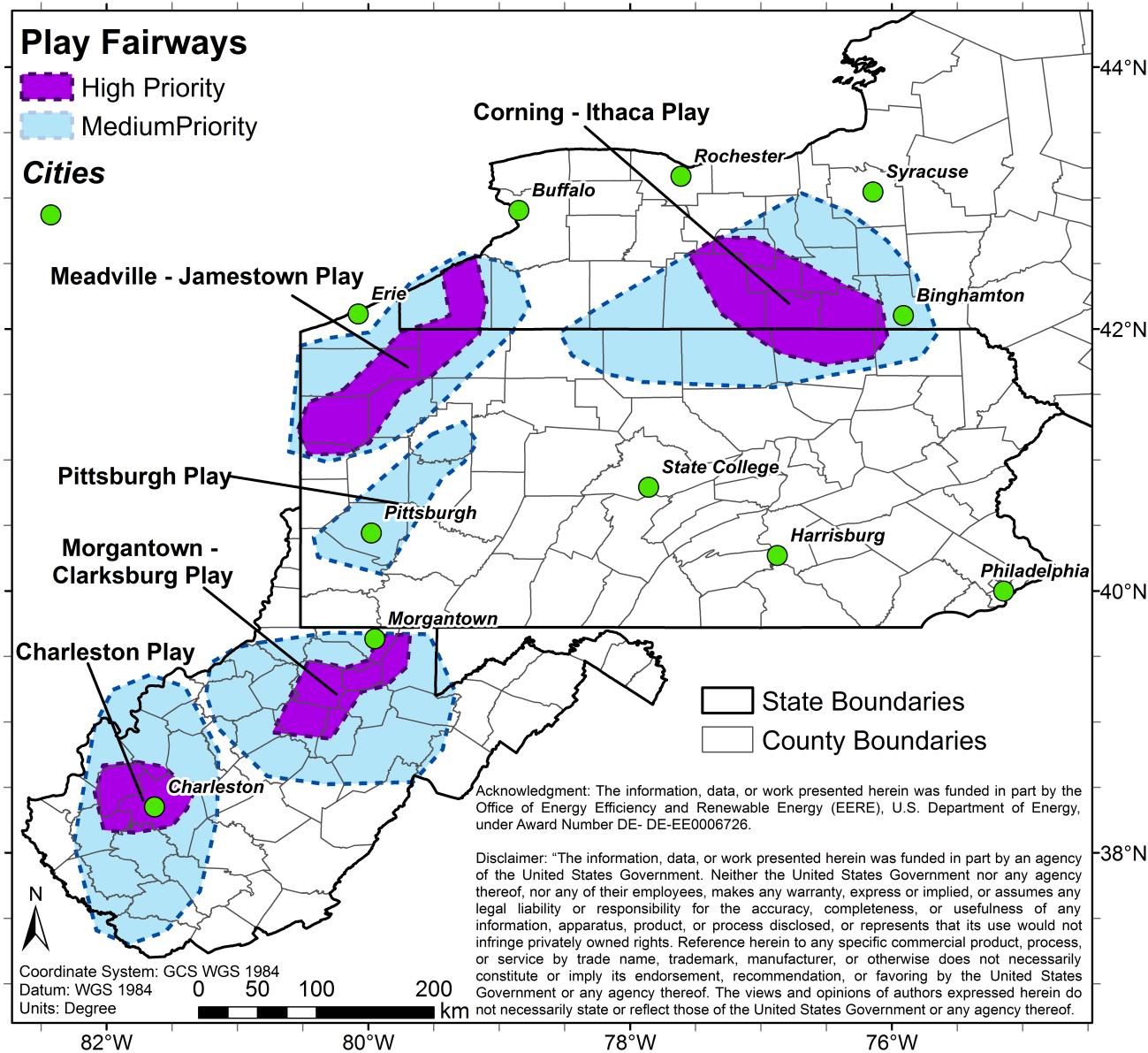 Appalachian Basin Play Fairway Analysis Priorities map